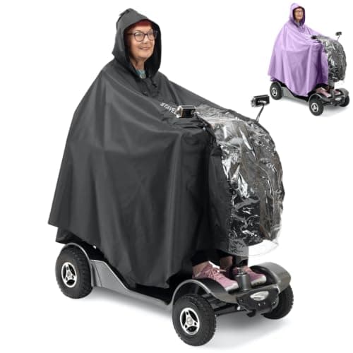 Staveley Mobility Scooter Cape | Unisex Waterproof Rain Poncho Cover for Electric Scooters and Wheelchair Users – Lightweight, Compact (Large Cape)