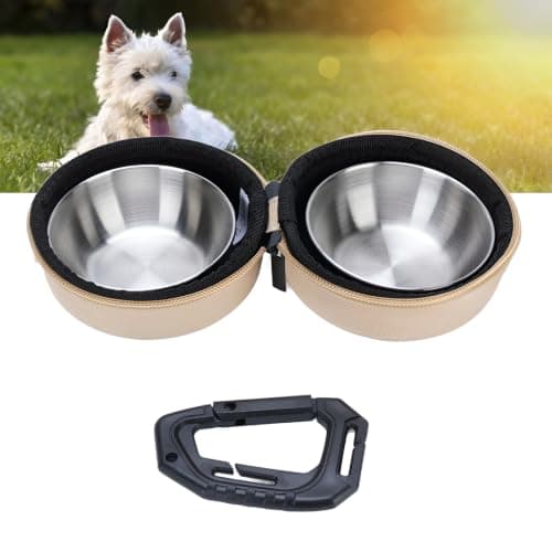 Benytro Portable Double Stainless Steel Pet Bowl Set with EVA Case — view 6