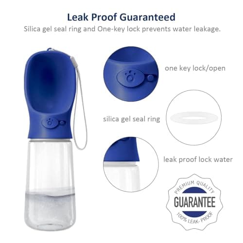 WePet Portable Dog Water Bottle, 550ml, Leak Proof Puppy Water Dispenser with Drinking Feeder for Pets Outdoor Walking, Hiking, Travel, Food Grade Plastic — view 5