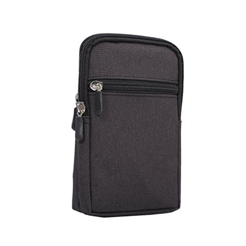 Cell Phone Waist Belt Bag Men, Vertical Smartphone Belt Clip Pouch Black — view 2