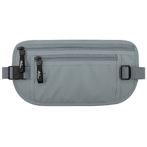 MoKo Secure Money Belt for Travel, RFID Block Undercover Hidden Travel Wallet for Men & Women, Grey — view 4
