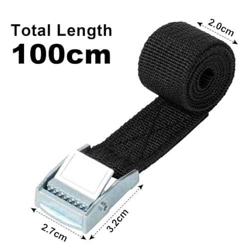 URAQT Tie Down Straps, 10 Pack Heavy Duty Tensioning Belts, 1M Adjustable Cargo Straps Ratchet Straps, Suitable for Motorcycle, Cargo, Trucks, Trailer, Luggage, 250kg Loading Capacity, Quick Release — view 2