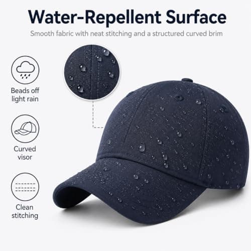 WHJYCC Waterproof Running Hat, Navy Blue Baseball Cap, UPF 50+ — view 5