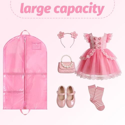 Dance Costume Bag – 40 Inch Waterproof Garment Bag with 5 Zipper Pockets & ID Slot, Foldable Travel Dress Bag for Kids Dancers, Clothes Covers for Competitions, Performances & Storage — view 5