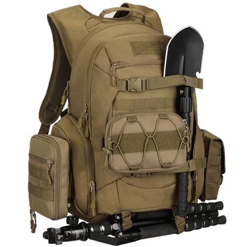 YuanWen 50L Tactical Backpack, Military Rucksack with MOLLE System, Water-Resistant Hiking Backpack for Outdoor Trekking Cycling Travel & Camping, 17'' Laptop Compartment Hydration Compatible Black — view 6