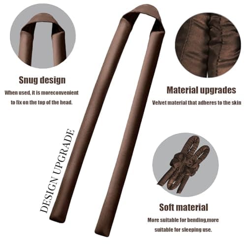 MZinge Heatless Hair Curler Set, Overnight Curling Rods 2 Sizes (1.5inch & 0.5inch) for All Hair Types, No Heat Damage, Complete Styling Kit with Sleep Cap & Storage Bag for women gifts (Brown) — view 3