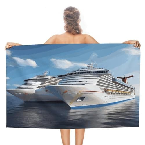 GHBNK Cruise Ship Beach Towel for Adults Oversized 31"x51" Pool Towel Sand Free Beachtowel Quick Dry Bath Towels Lightweight Absorbent Swim Towels for Travel, Swimming, Yoga, Camping