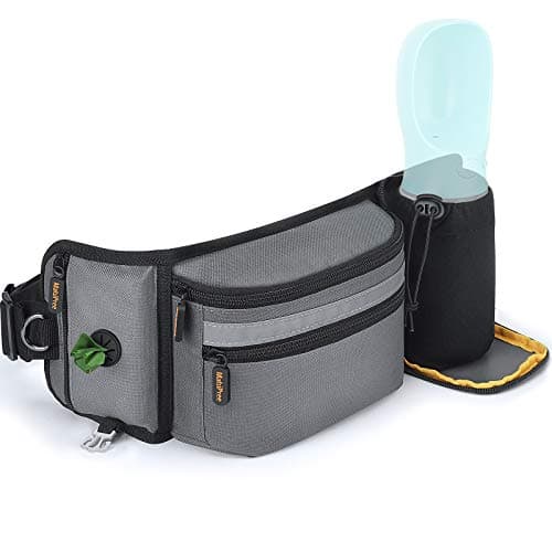 MalsiPree Dog Walking Bumbags - Waist Belt Fanny Pack for Treats & Dog Training, Dog Walkers Bag with Built in Poop Bag Dispenser & Hidden Water Bottle Holder (Bottle not Included)