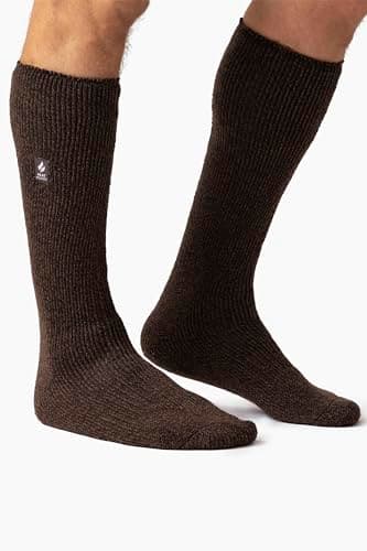 HEAT HOLDERS - Mens & Womens Knee High Thermal Socks | Extra Thick Warm Socks with Fluffy Insulated Inner for Winter | Ideal Socks for Outdoor Boots (6-11, Brown) — view 2