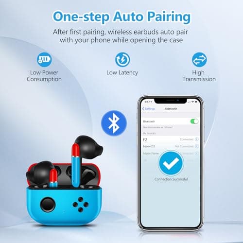 Kevanry Kids Adults Wireless Earbuds, Bluetooth 5.3 Touch Control Wireless Earbuds for Kids Adults with Charging Case,Ear Buds for Gifts — view 4