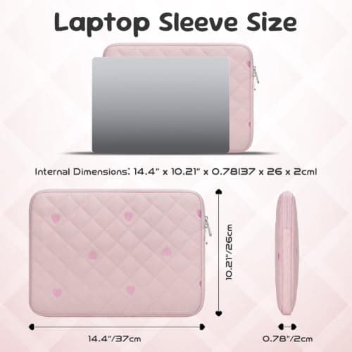 Songbala Laptop Sleeve Case 15 16 Inch Laptop Cover Protective Case Compatible with MacBook Air MacBook Pro 15 16 Inch Shockproof Padded Laptop Case, Pink — view 2