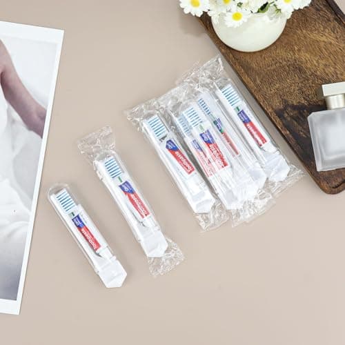 Travel Toothbrush, Toothbrush and Toothpaste Travel, Individually Packaged with Storage Box, Foldable Storage, is Suitable for Travelling, Camping, Business Trips (20-Pack) — view 2