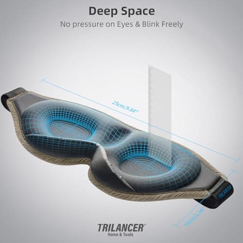 2026 Innovative Sleep Mask for Men and Women, Trilancer 3D 99.99% Light Blocking Design, Comfortable Eye mask, Blackout Blindfold for Sleeping, Nap, Meditation, Travel, with Earplugs (Brown) — view 4