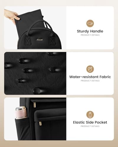 LOVEVOOK Baby Changing Bags, Large Nappy Backpack Lightweight Diaper Bag With Portable Changing Mat & Stroller Straps Maternity Pregnancy Hospital Bag Rucksack for Mom & Dad, Black — view 6