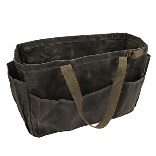 Canvas Pot Bag Durable Large Capacity for Camping, Garden Tool Bag for Outdoor Activities (Olive Green) — view 3