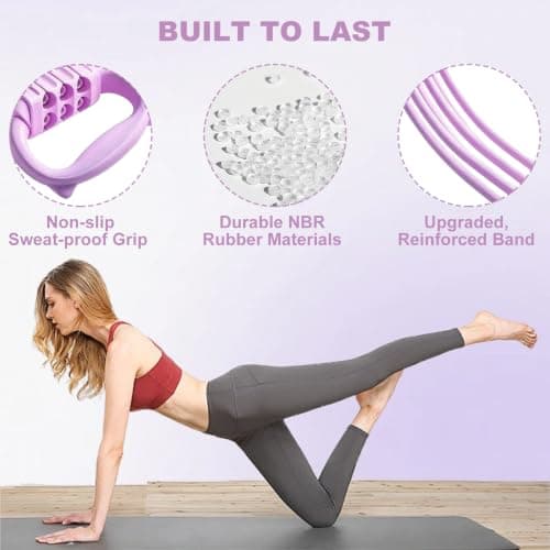 Figure 8 Resistance Bands with Handles, 6-Tube 90lbs Durable Back Stretcher Strap for Women Arm Back Shoulder, Adjustable Non-slip Elastic Rope Stretch Band for Yoga, Fitness, Chest Training — view 4