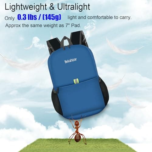 Bekahizar Small Rucksack 15L Packable Backpack Hiking Daypack Foldable Day Bag For Men Women Teens Travel Camping City Walking Mountaineering Climbing (Dark Blue) — view 4