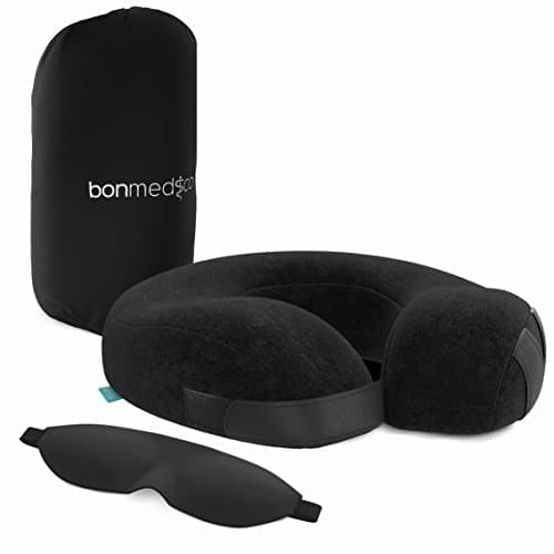 bonmedico Memory Foam Neck Cushion Travel Pillow Crescent Shape