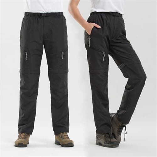 Men's Stretch Hiking Work Pants with Water-Repellent Finish, Lightweight Outdoor Cargo Pants for Travel and Construction, Multi-Pocket Design, Black (Black, S) — view 2