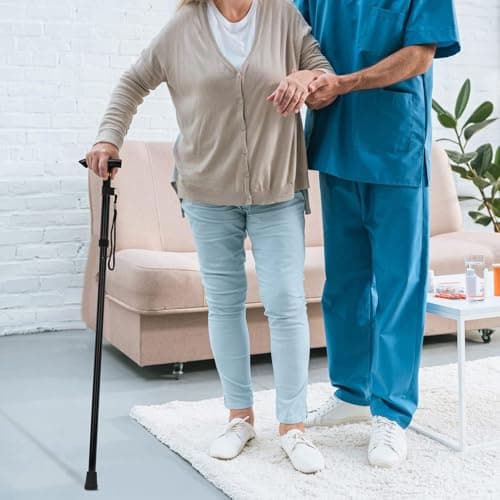 Folding Walking Stick, Adjustable Aluminium Cane for Women and Men — view 6