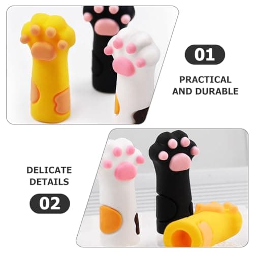 minkissy Cat Paw Cuticle Nipper Cover 3 Pack Silicone Cuticle Scissors Cover Nipper Protective Cap for Nail Nippers Pedicure Tool Scissors Protective Sleeve for Salon Travel Storage — view 3