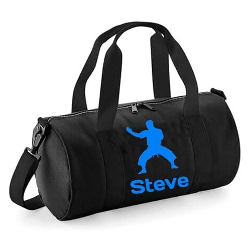 Personalised Martial Arts Overnight Bag Gym Holdall Sports Bag – Ideal Karate, Judo & Taekwondo, Large Travel Bag – Compact Size 20x20x40cm Dynamic Gift 12L Barrel Bag for Training – Black — view 2