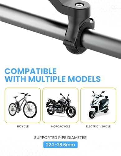 Laven & Ivory Bike Phone Holder for Smartphones (4.7"-7.4") | 360° Rotating Motorcycle Phone Mount | Secure Handlebar Phone Holder for iPhone, Samsung, Cycling, Motorbikes & Scooters (Yellow) — view 5