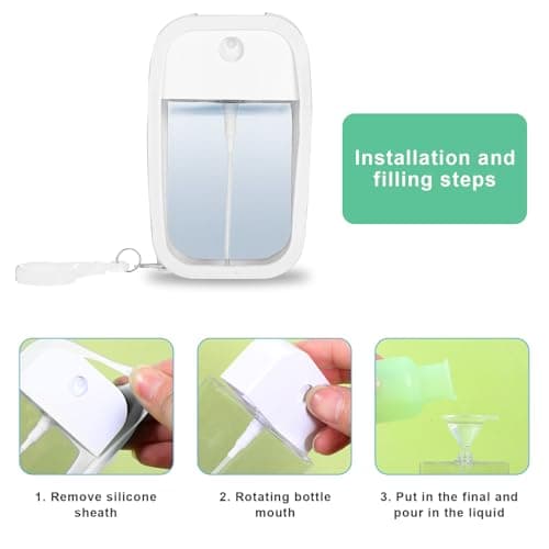 Qianyu 4PCS Reusable 50 ML Card Spray Bottle Portable Moisturizing Sprayer Box Card Design Empty Bottles with Hook Refillable Perfume Atomizer Vials for Cosmetic (white,sky blue,black,light pink) — view 3