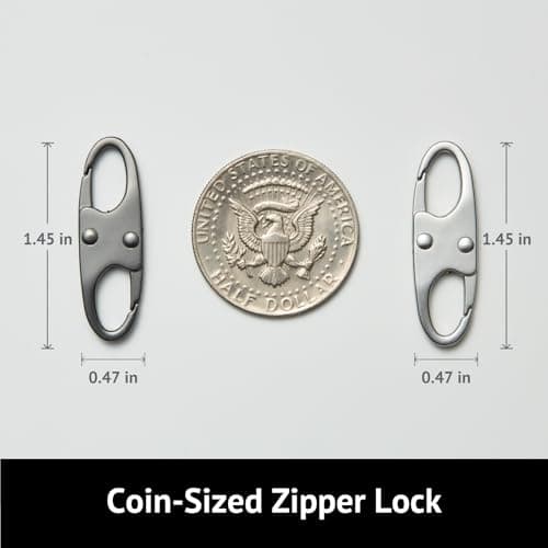 zelin Anti Theft Zipper Clip, Zipper Locks, Travel Essentials,4Pcs Silver — view 2