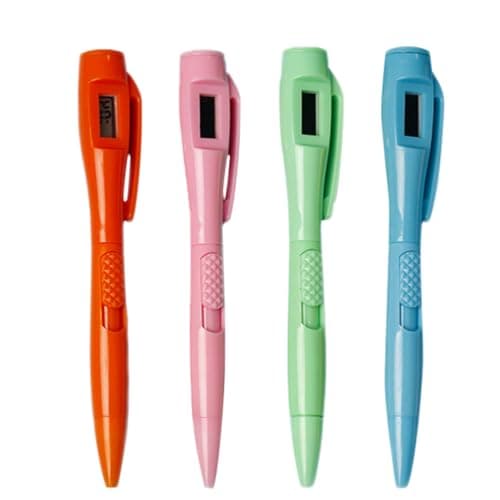 Writing Pen 4pcs Plastic Ballpoint with Adjustable Time Date Back to School