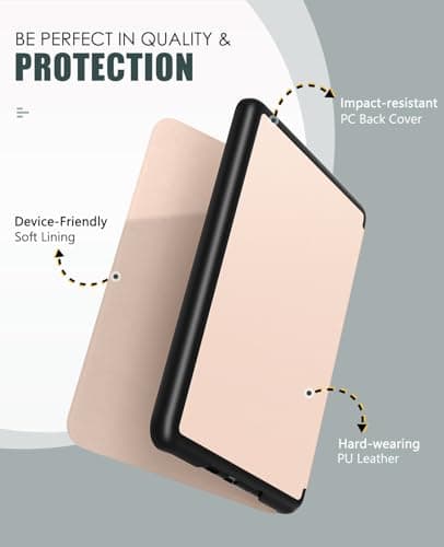 MoKo Case for 7" Kindle Paperwhite 12th Gen&Colorsoft 2024, Rose Gold — view 3