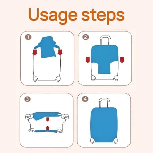 Oridaceae Elastic Suitcase Cover, Travel Luggage Cover Suitcase Protector Washable, Reusable and Dustproof, Polyester Trolley Case Covers with Zipper (Beach and ocean patterns, M (22-25 Inch)) — view 4