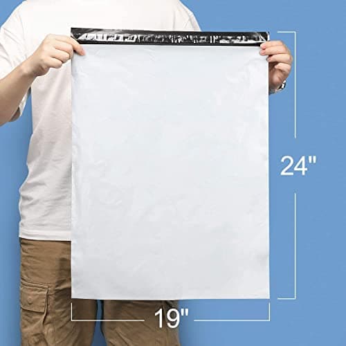 Switory Large Parcel Bags 19x24 Postage Bags White, Strong Waterproof Large Mailing Bag for Postages Strong Self Seal, Poly Mailers Parcel Delivery Bag 100Pcs (48.3x61 cm) — view 2