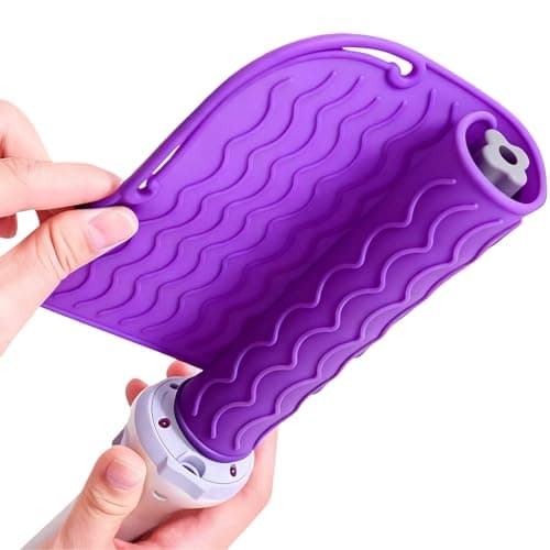 DOETYD Silicone Heat Resistant Mat for Hair Straighteners, Curling Irons, Flat Iron, Curling Tongs, Purple Non Slip Travel Mat Pad for Hot Hair Styling Tools, 23 cm x 17 cm