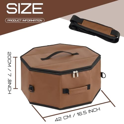 WERNNSAI Hat Storage Box for Travel, Structured Hat Organizer with Padded Shoulder Strap, Men Women Faux Leather Travel Case with Lid for Cap Closet Bedroom Dorm — view 2