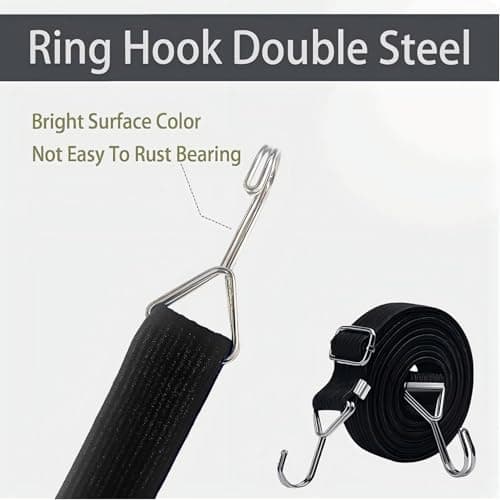 4Pcs Adjustable Bungee Cords with Hooks, 2m/6.6ft Long Bungee Straps — view 4