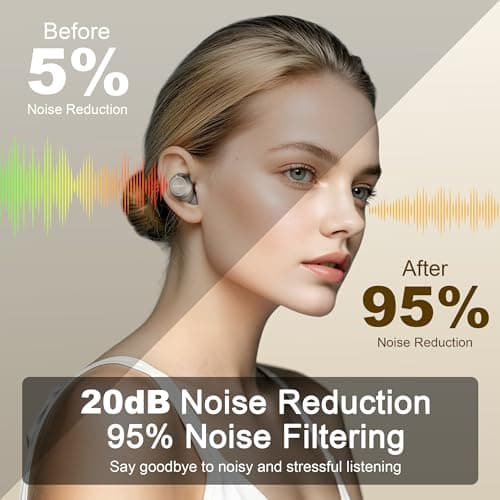 TECKNET Ear Plugs for Sleep Noise Cancelling, 3 Noise Relief Modes, 20dB Soft and Reusable Silicone Earplugs for Hearing Protection, Earplugs for Focus, Travel, Socializing, Festivals，White — view 2
