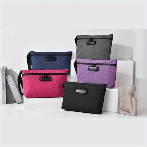 Cosmetic Bags Cosmetic Bag Organiser with Combination Lock Portable Handheld Wash(Grey) — view 6