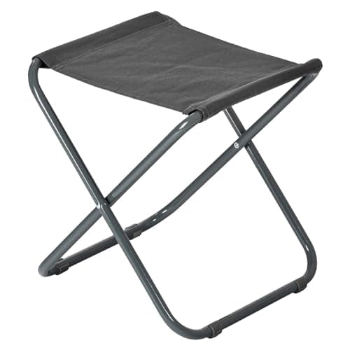 Harbour Housewares Folding Stool - Grey - Pack of 1 - Canvas Camping Stool Adults Small Portable Lightweight Outdoor Foldable Garden Seat for Fishing, Travelling, Picnics