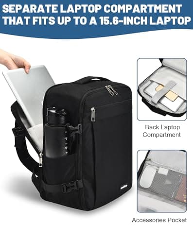 MOCOCITO Ryanair Cabin bags 40x30x20 Travel Backpack Expandable 40x30x20 to 40x30x25, 24L to 30L Carry On Weekend Trips & Air Tryanair Under Seat Suitable for Ryanair, Wizz Air, Easyjet, Vueling — view 6