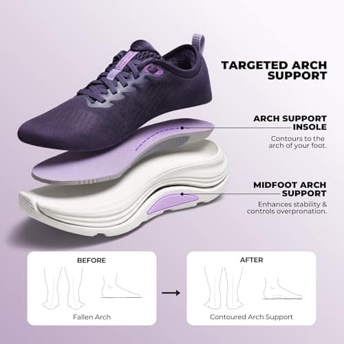 ALLSWIFIT Women's Walking Shoes Running Tennis Sneakers,Dark Purple,5 — view 6