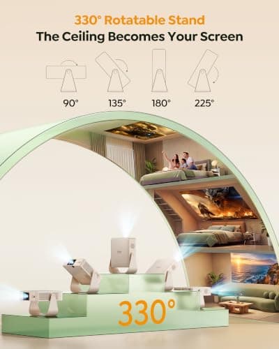Yaber Smart Projector Netflix Included&330° Gimbal Stand 4K Mini Projector — view 4
