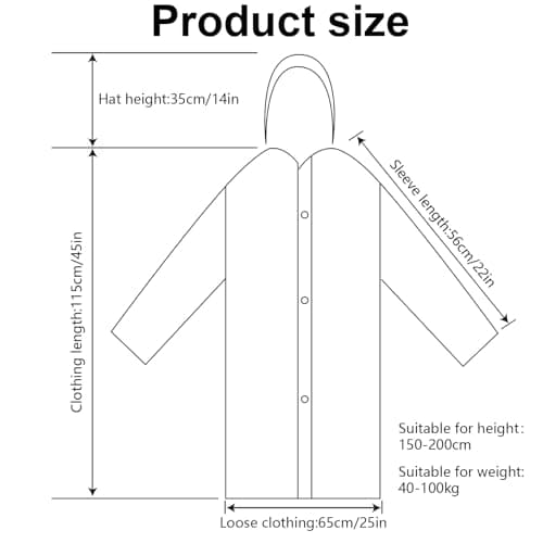 HONRIGO Rain Poncho Raincoats for Adults, 2 Pack Reusable EVA Waterproof Rain Coats with Hoods and Elastic Cuffs for Outdoor Activities, Women & Men — view 3