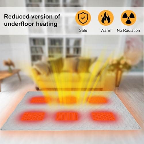 Heated Sleeping Bag Pad - USB Power 6 Heated Zone Camping Mat Sleeping Bag Liner | Electric Sleeping Bag Heater Mat Soft for Yoga Mat Sofa Pet Mat — view 6