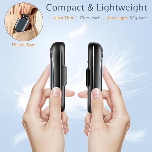 Hand Warmers Rechargeable USB & Reusable 2 Pack for Up to 12 hrs, Portable Electric Hand Warmer Electronic Pocket Heater, Tech Gifts for Men Women Raynauds Golf Skiing Hiking Camping Climbing Fishing — view 2