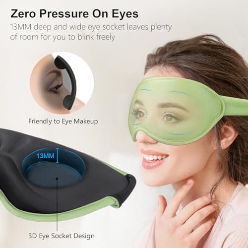 Gritin 100% Light Blocking Sleep Masks for Men&Women-Zero Eye Pressure Mask — view 3