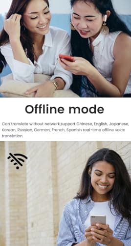 B11 Language Translator Earbuds, BT5.0 Noise Cancelling, 74 Languages 70 Accents, Digital Display, Smart Translation Device with APP, White — view 5