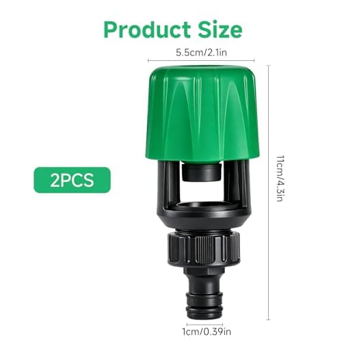 2pcs Tap Hose Connector for Kitchen Sink Indoor Outdoor Garden Hose Pipe Adapter Universal Mixer Tap Attachment Fittings (Green) — view 2