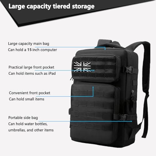 Lesbyit 36L Waterproof Hiking Backpack Tactical Military Backpack — view 3