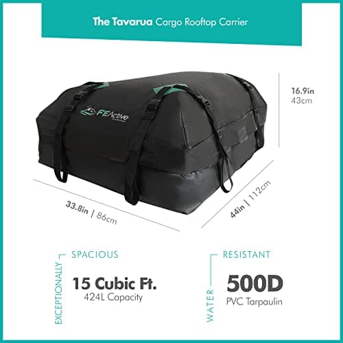 FE Active Cargo Rooftop Carrier - 100% Waterproof 15 cubic ft. Roof Dry Bag Heavy Duty Car & SUV Roof Top Luggage Storage Cargo Carrier W Straps, Road Trips, Camping, Travel | Designed in California — view 2